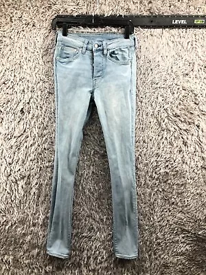 H&M Skinny Jeans Size 29 Womens Light Wash Blue Button Fly Mid Rise • $9.64