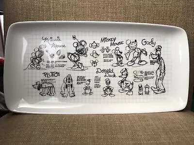 Disney Mickey Mouse Sketch Book Ceramic Serving Tray Dish 13.5” X 6.5” • $29.95