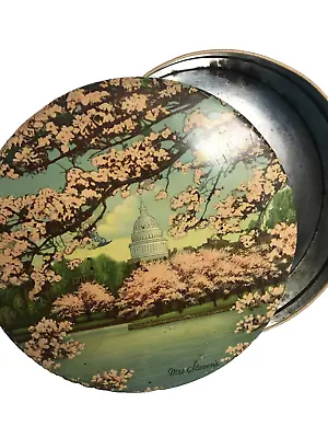 Mrs. Steven' Chocolate Candies TIN Capitol Building Cherry Blossoms Vintage • $66.64