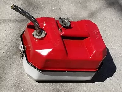 Fuel & Tool Mate 1 1/2 Gallon Metal Gas Can Red Vintage Storage Space Under • $36