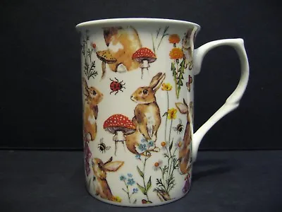 Rabbit Meadow Castle Shape Fine Bone China Chintz Mug Cup Beaker • £5.99