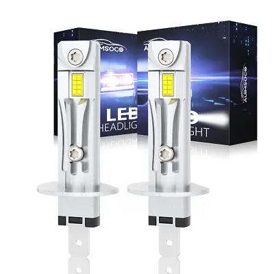 Pair H1 6000K White LED Headlight Bulb Conversion Kit Low Beam Replace Halogen • $39.99