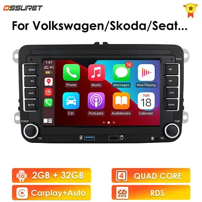 For VW Golf MK5 MK6 For Apple Carplay Car Radio GPS Andriod 10 32GB 2GB Headunit • $106.99