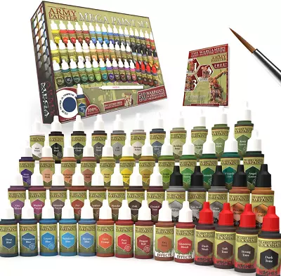 | Mega Paint Set 50 | Miniature Painting Kit With Wargamer Regiment Miniatures P • $191.99