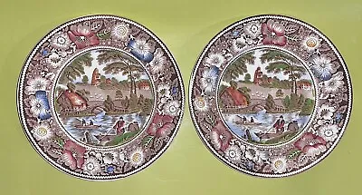  Rural England  W. R. Midwinter Ltd. Multi-Color Dinner Plates Set Of 2 • $54