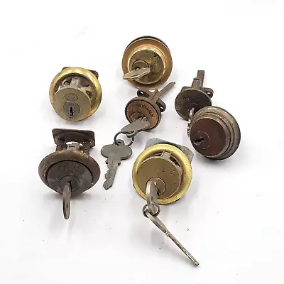 Vintage Locksmith Dead Bolt Door Lock Parts Lot Of 7 Salvage Yale Sears Norwalk • $55