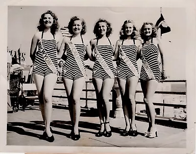 1948 Press Photo Contestants Swimsuits  Miss America  Pageant With Press Notes • $18.95