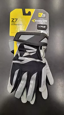 New! Easton Z7 Vrs Hyperskin Batting Glove Pair Black/grey Youth Xl • $16.95