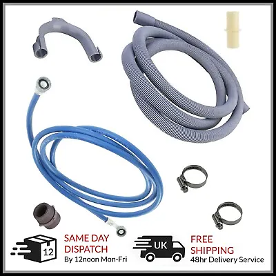 £14.99 • Buy 2.5m Hose Extension Washing Machine Long Cold Fill Water & Drain Pipe UNIVERSAL