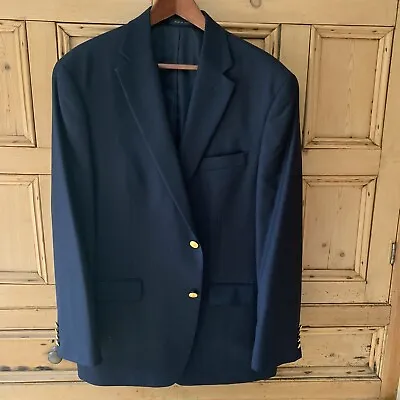 Lauren Ralph Lauren Navy Blue Blazer Gold Tone Buttons Mens 42 R • $129.95