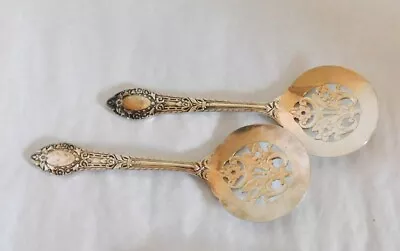 2 Bon Bon Serving Spoon  ? -RENDEZVOUS - Oneida Community Silver Plate (#P215) • $7.64