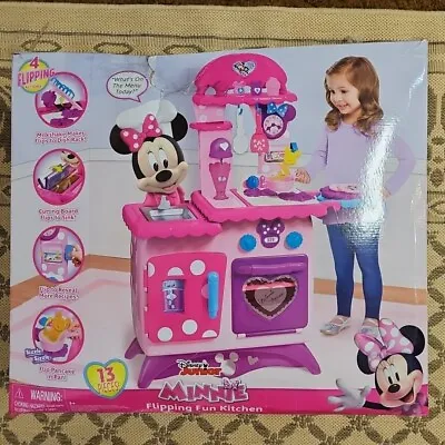 Junior Minnie Mouse Flipping Fun Pretend Play Kitchen Set Play Food New OPEN BOX • $45