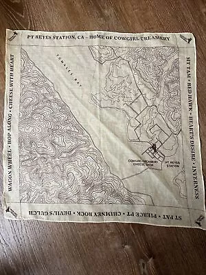 Large Tamales Bay Map Cowgirl Creamery Cotton Scarf Bandana Handkerchief. • $30