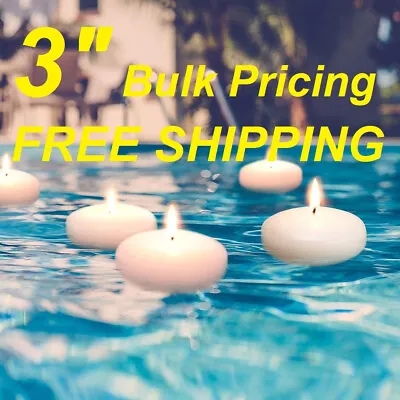 3 Inch Ivory Floating Disc Candles Set Of 12 (3  Not 2  Not 1.5 )  Pool  Party • $21.49