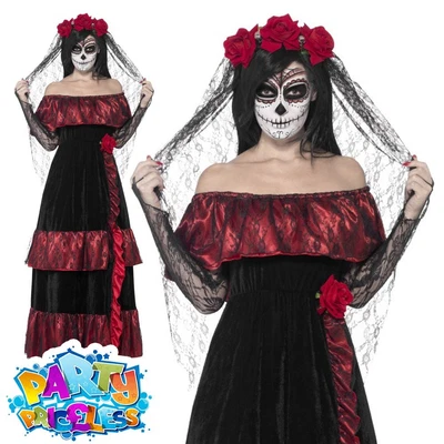 £29.99 • Buy Day Of The Dead Zombie Corpse Bride Costume Womens Halloween Ladies Fancy Dress