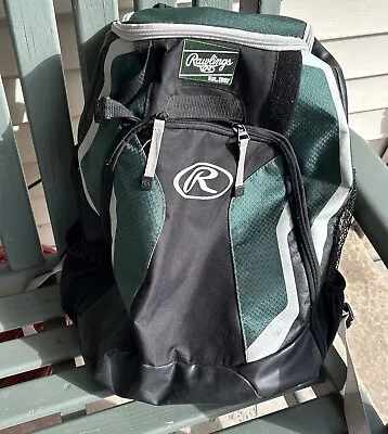 Rawlings Youth Baseball Softball Players Backpack Green & Black EUC • $10.35