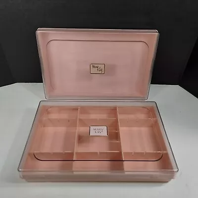 Set 2 VTG Mary Kay Glamour Shade Organizer 1985 Plastic Tray Makeup Vanity Cases • $39.99