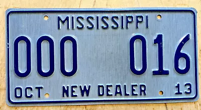 Lucky Low Number Mississippi New Car Dealer Auto License Plate   000 016   # 16 • $34.99