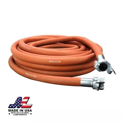 Milton®Industrial Jackhammer 50' Red Rubber Air Hose W/ 3/4  Crimped Universal • $105.93