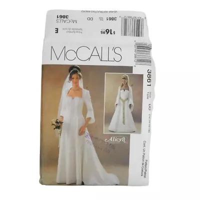 McCalls 3861 Misses Wedding Dress Medieval Sewing Pattern Sz 12-18 Uncut Alicyn • $8.59