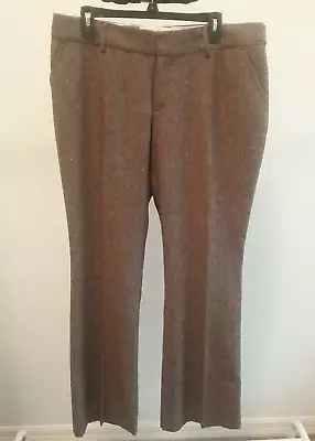 Mossimo Trousers Sz 16 Brown Wool Blend Tweed Low Rise Lined RUNS SMALL • $13.99
