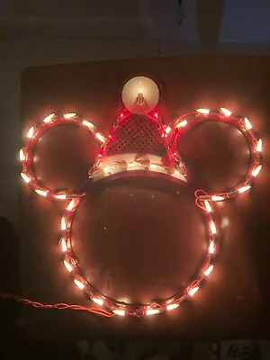 Disney Mickey Mouse RED HAT Light Up Christmas Window Decor 15 • $30