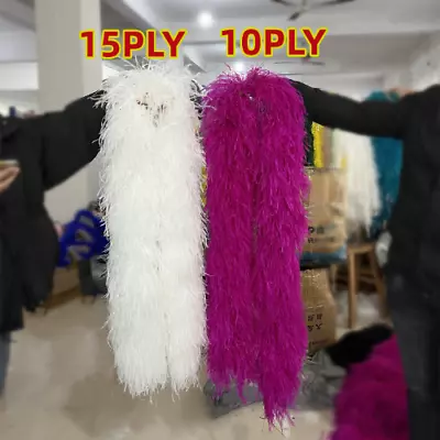 2Meter Ostrich Feather Boa Shawl Vintage Fluffy Ostrich Feathers Dress Dcoration • $55.32