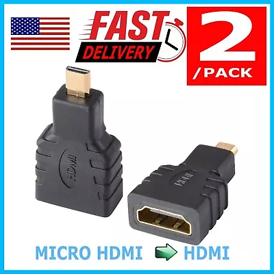 HDMI Type A Female To Micro HDMI Type D Male Plated Adapter Converter Connector • $3.99