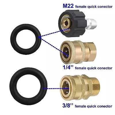 Hot Water Pressure Washer O-rings For 3/8 And 1/4 M22 300 Deg EPDM O-Rings • $10.85