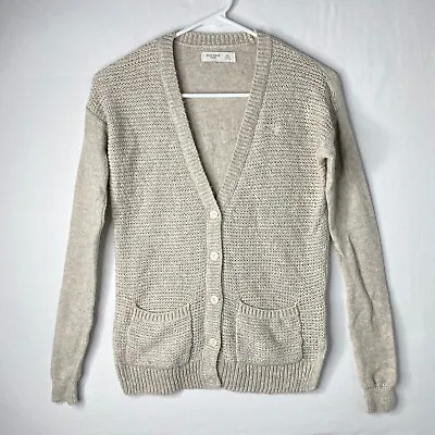 $5.39 • Buy Gilly Hicks Womens XS Beige Tan Knit Button Up Cardigan Sweater Jacket V Neck