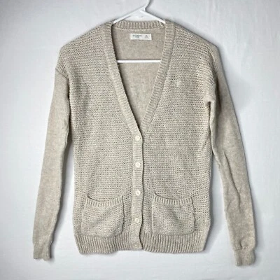 $5.39 • Buy Gilly Hicks Womens XS Beige Tan Knit Button Up Cardigan Sweater Jacket V Neck
