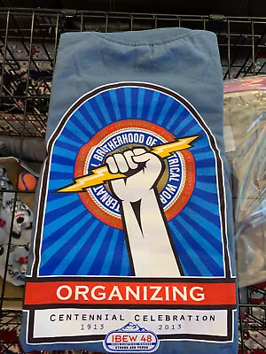 IBEW Local 48 Shirt Mens 4XL Blue Organizing Centennial Celebration • $25