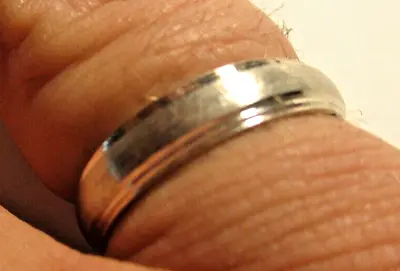 £8.99 • Buy Silver Mm Wide D Shaped Wedding Ring Matt Finish Diamond Cut Edge Size O 1/2