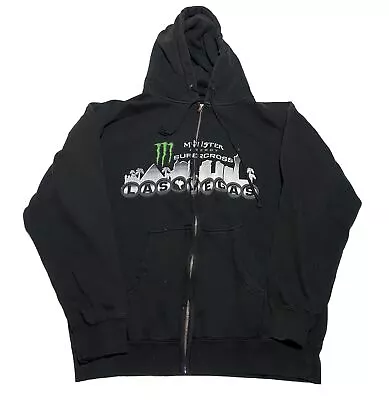 Monster Energy Supercross Hoodie Mens Racing Size Large Black Z2 • $55