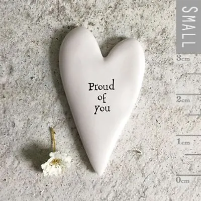 East Of India Tiny Heart Porcelain Token - Proud Of You| Keepsake Gift • £4.70