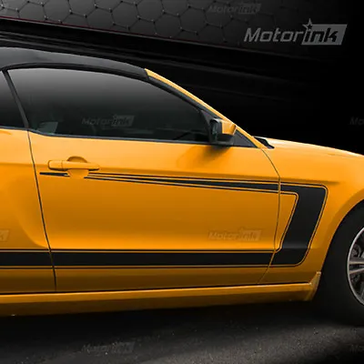 2013 2014 Ford Mustang Boss C Style Side Rally Racing Stripes Decals Bodyline  • $69