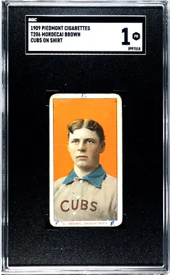 1909 Piedmont Cigarettes (T206) Mordecai Brown SGC 1 • $650