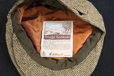 Vintage Donegal Ireland Handwoven Tweed Hat Herringbone Size 55 • $20