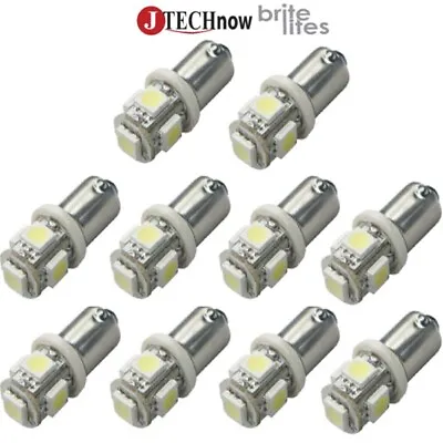 Jtech 10x BA9S 5 SMD LED Super Bright White Light Bulb T4W T11 H6W 53 57 182 • $8.99