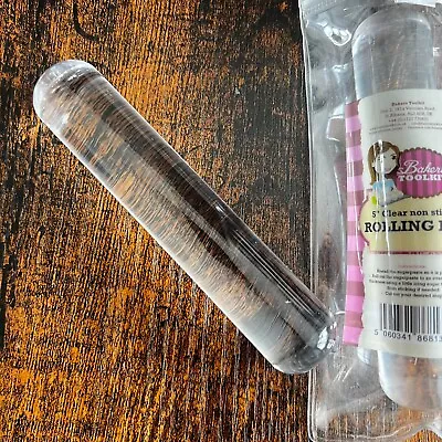 £3.99 • Buy 5” Bakers Toolkit Clear Super Non Stick Rolling Pin Baking 