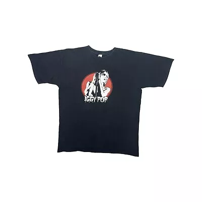 Y2k Iggy Pop 2004 T-Shirt Mens Medium Black Jerzees • £79.99