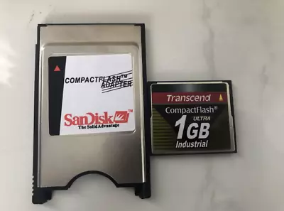 Transcend 1GB INDUSTRIAL Compact Flash +ATA PC Card PCMCIA Adapter • $9.99