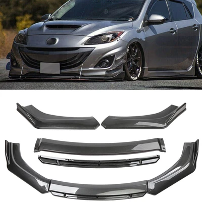 $59.99 • Buy For 2004-21 Mazda 2 3 5 Front Bumper Lip Splitter Chin Spoiler Carbon Fiber