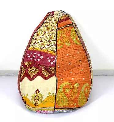 Handmade Dorm Room Chair Kantha Bohemian Hippie Bean Bag Gypsy Ottoman Pouf • $49.99