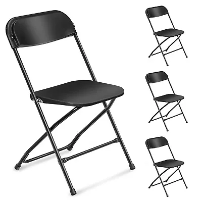 (4-10 Pack) Plastic Folding Stackable Chairs Seat Office Home Wedding Party • $52.99