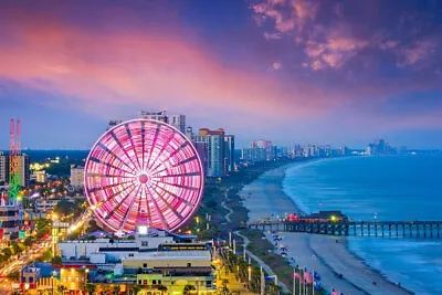 Myrtle Beach Canvas Myrtle Beach Wheel Canvas Skyline Myrtle Beach Canvas Ol • $139.99