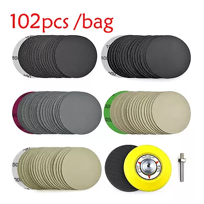 102PC 3 Inch Sanding Discs Wet Dry Hook Loop 800-5000 Grit For Drill Die Grinder • $18.59