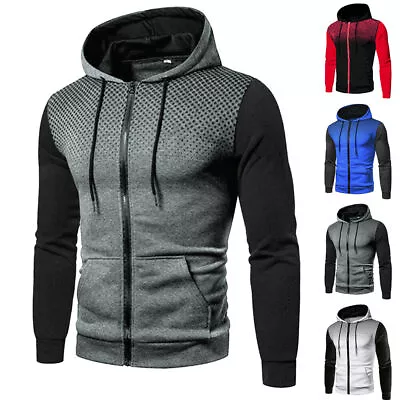 Men's Warm Hoodie Hooded Sweatshirt Coat Jacket Outwear Winter Sport Gym Tops • $29.09