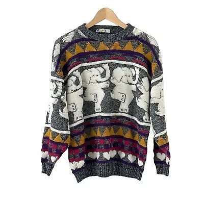 80s 90s Elephant Hearts Sweater Novelty Kawaii Anime Sweater • $79