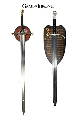 GAME OF THRONES - LONGCLAW + ICE FATHER And SON BUNDLE (with FREE Wall Plaques) • $279.99